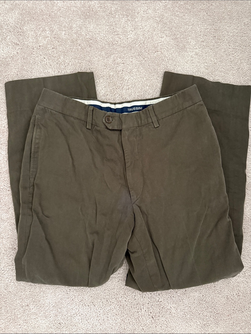 Men's Olive Green Trussini Chino Pants